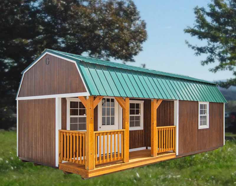 Graceland Corner Porch Lofted Barn Cabin
